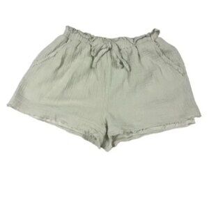 NEW IN Cream 2 in 1 Lined Running Shorts Women's Size Large Athletic Pull-On